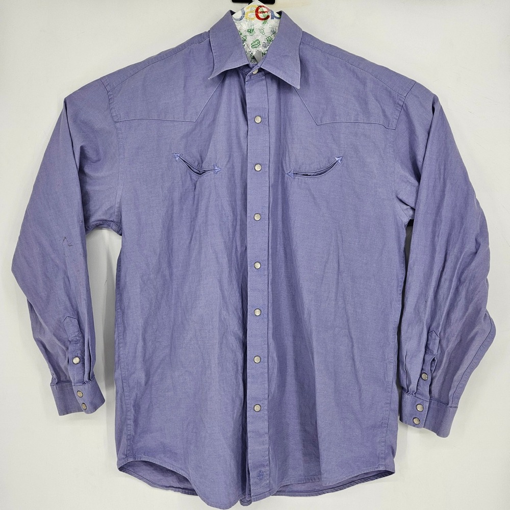 Stetson Shirt Mens Extra Large Western Snap Button Lavender‎ Long Sleeve